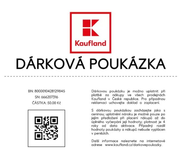 Elektronický dárkový poukaz Kaufland CZ - 500 Kč